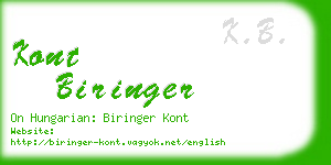 kont biringer business card